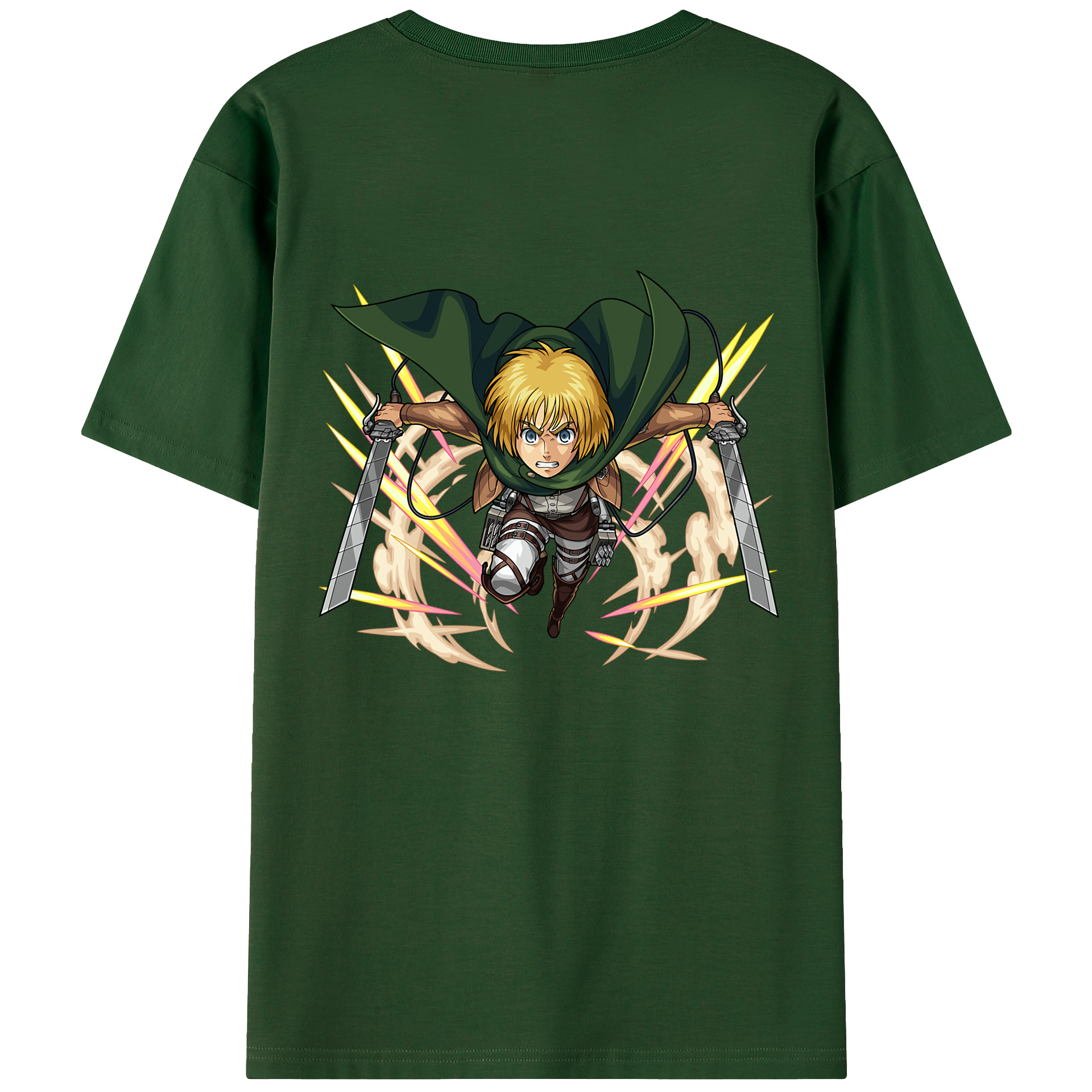 （画像用） 進撃の巨人 アルミン·アルレルト Attack on Titan Armin Arlert 綿100％半袖Tシャツ（背面プリント）